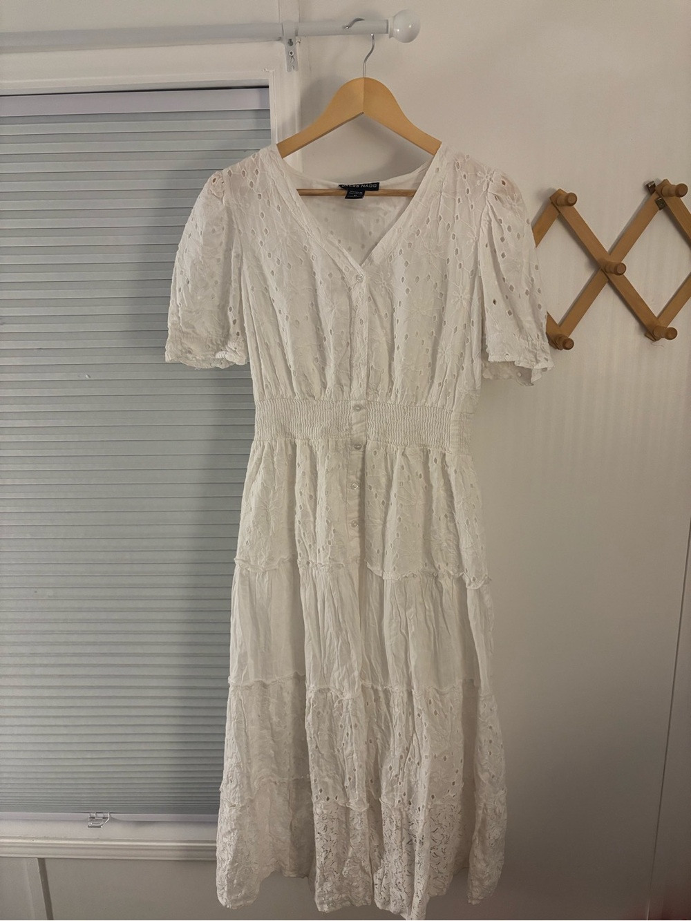 White Eyelet Tiered Maxi Dress 100% cotton